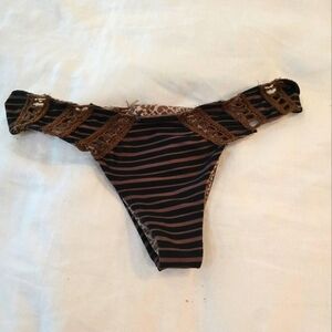 Acacia Dark Classic Bikini Bottom with Crochet Accents